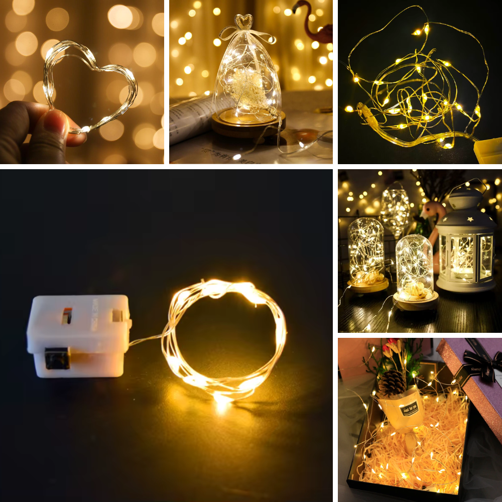 [USB Fairy Lights] 20/30/50 LED USB Fairy Lights | Copper Wire String Lights, Warm White Multicolor White, Home Decor, Bedroom, Wedding, Christmas, Holiday, Halloween Decorations