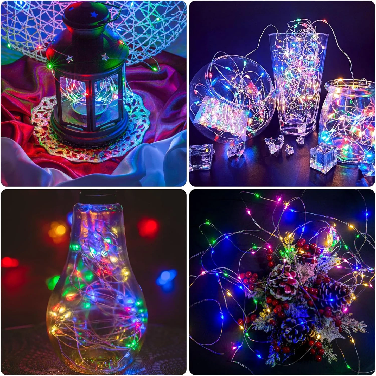 [USB Fairy Lights] 20/30/50 LED USB Fairy Lights | Copper Wire String Lights, Warm White Multicolor White, Home Decor, Bedroom, Wedding, Christmas, Holiday, Halloween Decorations